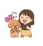 女の子とトイプードル日常編（個別スタンプ：1）