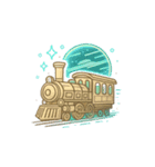 レトロフューチャー鉄道no.1（背景透過）（個別スタンプ：1）