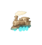 レトロフューチャー鉄道no.1（背景透過）（個別スタンプ：2）