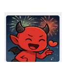 花火とニヤリ悪魔@SFW（個別スタンプ：3）