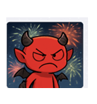 花火とニヤリ悪魔@SFW（個別スタンプ：4）