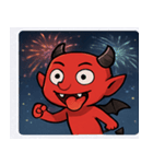 花火とニヤリ悪魔@SFW（個別スタンプ：9）