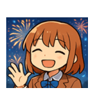 花火とワクワク女子高生2@SFW（個別スタンプ：3）