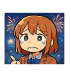 花火とワクワク女子高生2@SFW（個別スタンプ：4）