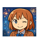 花火とワクワク女子高生2@SFW（個別スタンプ：5）