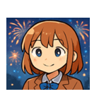 花火とワクワク女子高生2@SFW（個別スタンプ：9）