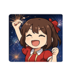 花火とキラキラ女性アイドル@SFW（個別スタンプ：1）