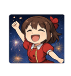 花火とキラキラ女性アイドル@SFW（個別スタンプ：5）