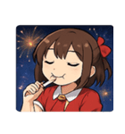 花火とキラキラ女性アイドル@SFW（個別スタンプ：9）