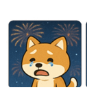 花火とニコニコ柴犬@SFW（個別スタンプ：3）