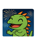 花火とまったりイグアナ@SFW（個別スタンプ：4）