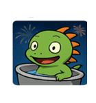 花火とまったりイグアナ@SFW（個別スタンプ：9）