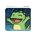 花火とまったりイグアナ@SFW（個別スタンプ：21）