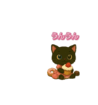 動く日常で使えるスイーツ黒猫のアルビ（個別スタンプ：5）