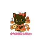 動く日常で使えるスイーツ黒猫のアルビ（個別スタンプ：7）