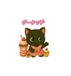 動く日常で使えるスイーツ黒猫のアルビ（個別スタンプ：16）