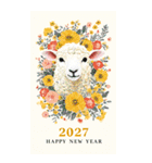 2027年/令和9年/未年/羊年/あけおめ/年賀状（個別スタンプ：12）