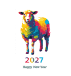 2027年/令和9年/未年/羊年/あけおめ/年賀状（個別スタンプ：13）