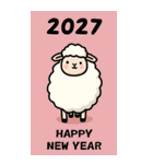 2027年/令和9年/未年/羊年/あけおめ/年賀状（個別スタンプ：18）