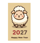 2027年/令和9年/未年/羊年/あけおめ/年賀状（個別スタンプ：23）