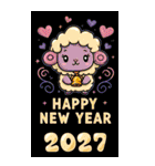 2027年/令和9年/未年/羊年/あけおめ/年賀状（個別スタンプ：28）