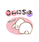 垂れ耳もちさま 白うさぎになっちゃった（個別スタンプ：3）