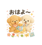 ふわふわトイプードルの春スタンプ（個別スタンプ：1）