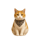 かわいいオレンジ色の猫のステッカー（個別スタンプ：5）