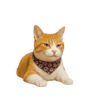 かわいいオレンジ色の猫のステッカー（個別スタンプ：18）