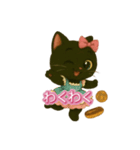 日常で使えるスイーツ黒猫のアルビ（個別スタンプ：2）
