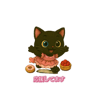 日常で使えるスイーツ黒猫のアルビ（個別スタンプ：7）