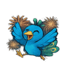 花火とパタパタクジャク@SFW（個別スタンプ：1）