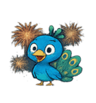 花火とパタパタクジャク@SFW（個別スタンプ：4）