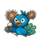 花火とパタパタクジャク@SFW（個別スタンプ：5）