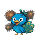 花火とパタパタクジャク@SFW（個別スタンプ：15）