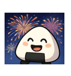 花火とホクホクおにぎり@SFW（個別スタンプ：1）