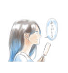 水彩風横顔スタンプ（個別スタンプ：9）