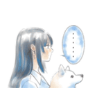 水彩風横顔スタンプ（個別スタンプ：15）