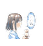 水彩風横顔スタンプ（個別スタンプ：17）