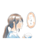 水彩風横顔スタンプ（個別スタンプ：22）