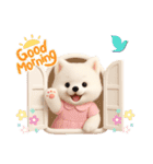 かわいいサモエドの日常会話スタンプ【3D】（個別スタンプ：3）