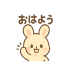 ふわもこラビのやさしいあいさつスタンプ（個別スタンプ：1）