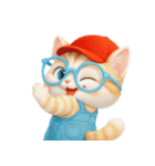 かわいいオレンジ色のメガネ猫 V.2（個別スタンプ：4）