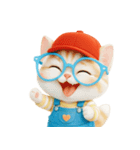 かわいいオレンジ色のメガネ猫 V.2（個別スタンプ：5）