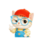 かわいいオレンジ色のメガネ猫 V.2（個別スタンプ：6）