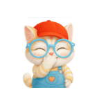 かわいいオレンジ色のメガネ猫 V.2（個別スタンプ：7）