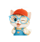 かわいいオレンジ色のメガネ猫 V.2（個別スタンプ：9）
