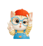 かわいいオレンジ色のメガネ猫 V.2（個別スタンプ：10）
