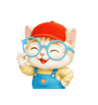 かわいいオレンジ色のメガネ猫 V.2（個別スタンプ：11）