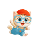 かわいいオレンジ色のメガネ猫 V.2（個別スタンプ：12）